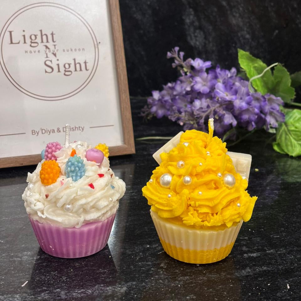 Yellow & Berry Cupcake (Set of 2)